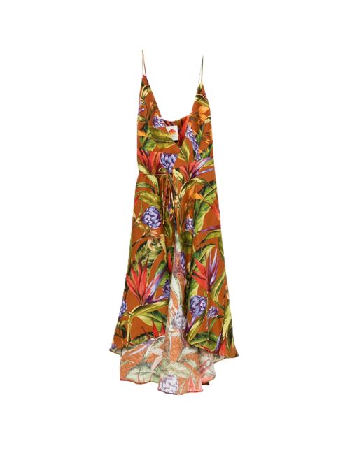florart brown midi wrap dress Farm Rio FARM Rio | 35896426043 FLORART BROWN